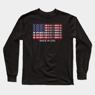 independence day barcode USA flag made in USA Long Sleeve T-Shirt